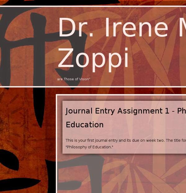 Philosophy of education assignment journal